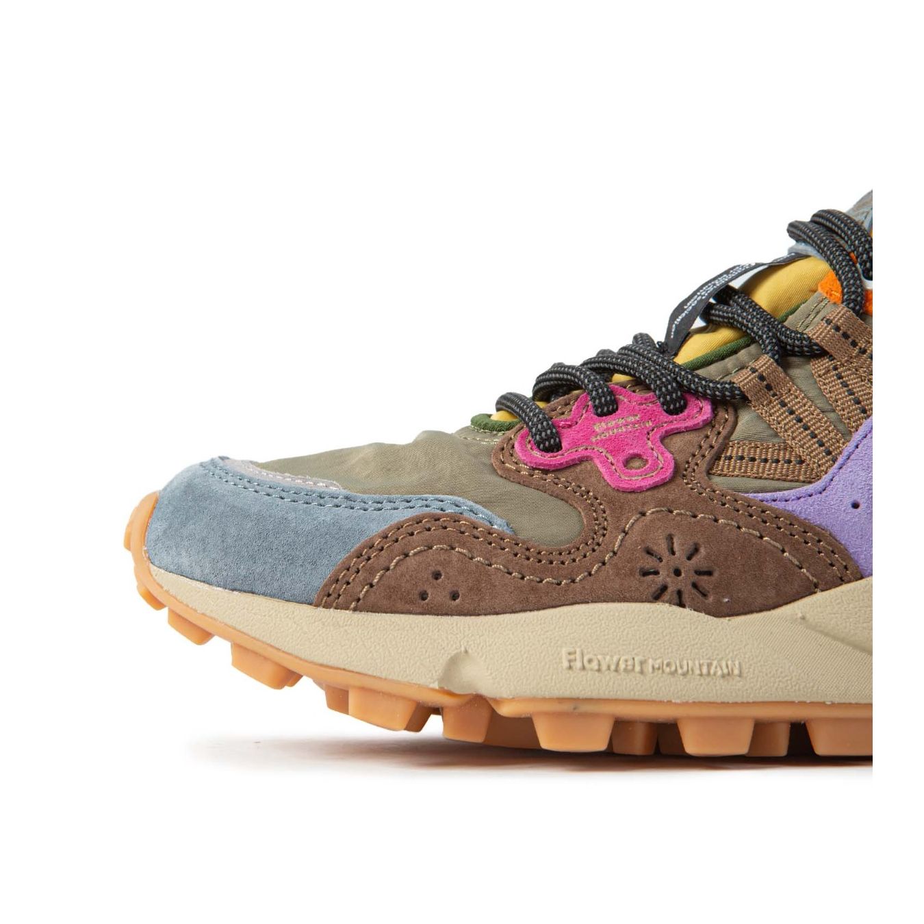 sneakers YAMANO con inserti kaki punta