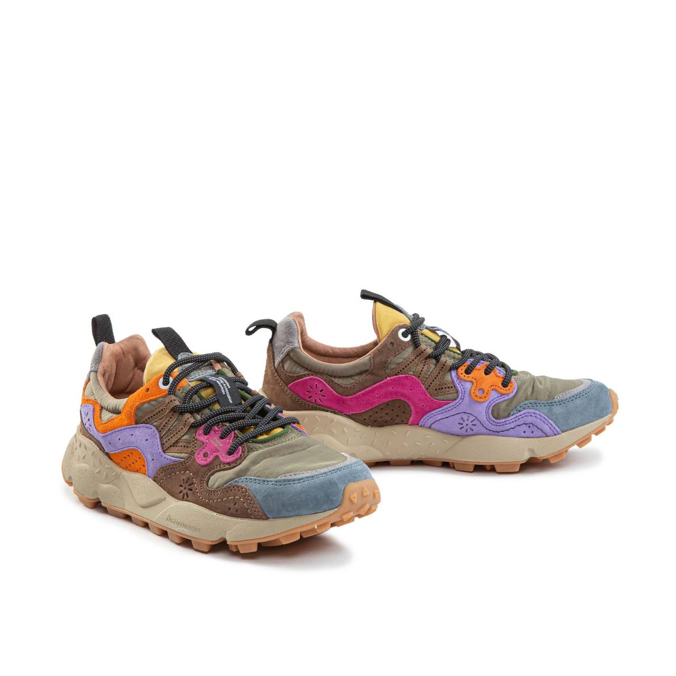sneakers YAMANO con inserti kaki lato