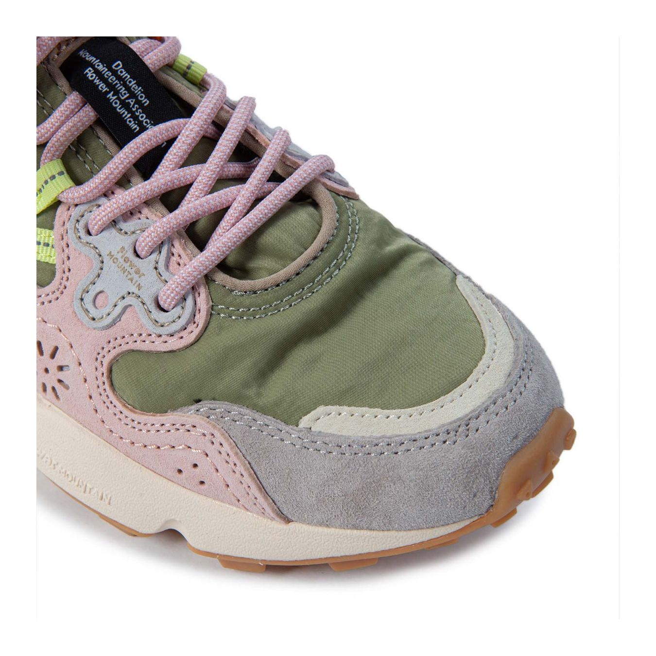 flower mountain sneakers YAMANO con inserti verde militare  davanti