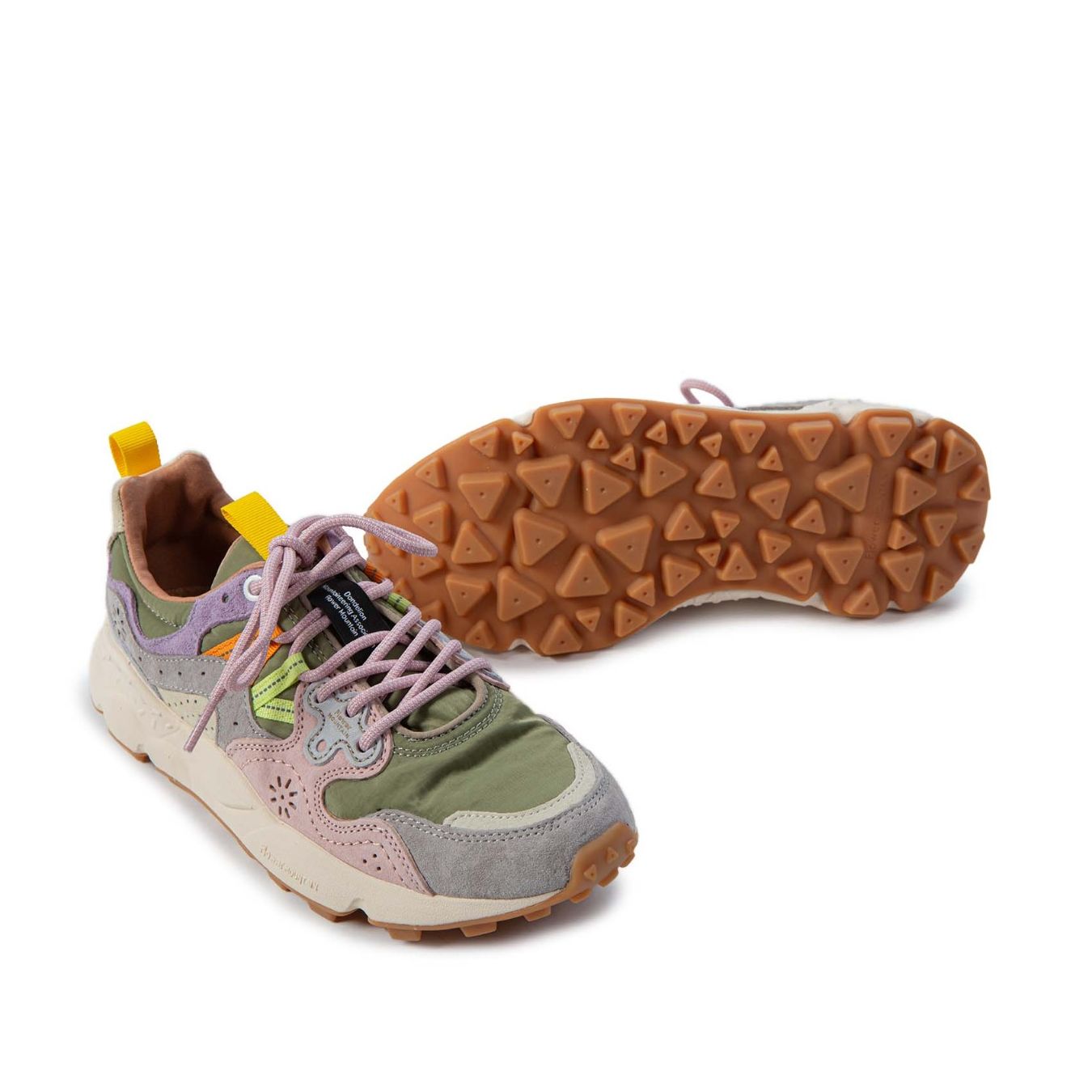 flower mountain sneakers YAMANO con inserti verde militare  suola