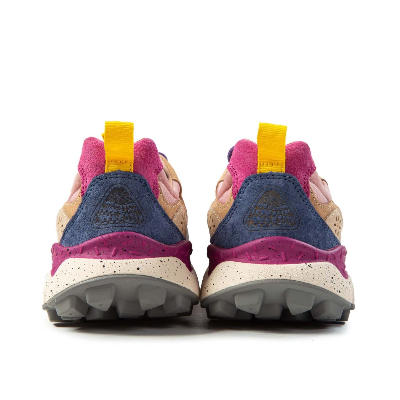 flower sneakers YAMANO con inserti verde petrolio  dietro