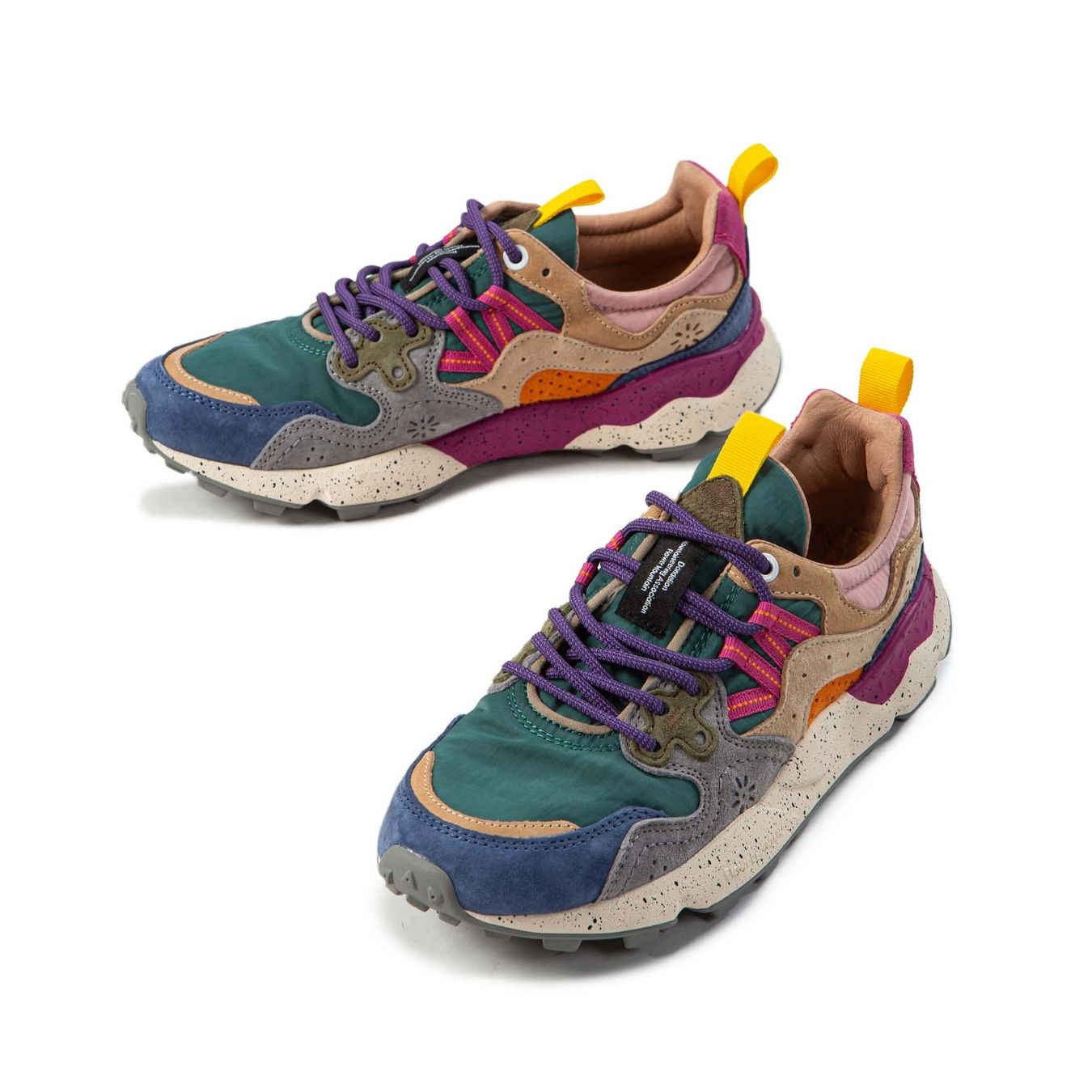 flower mountain sneakers YAMANO con inserti verde petrolio  sopra