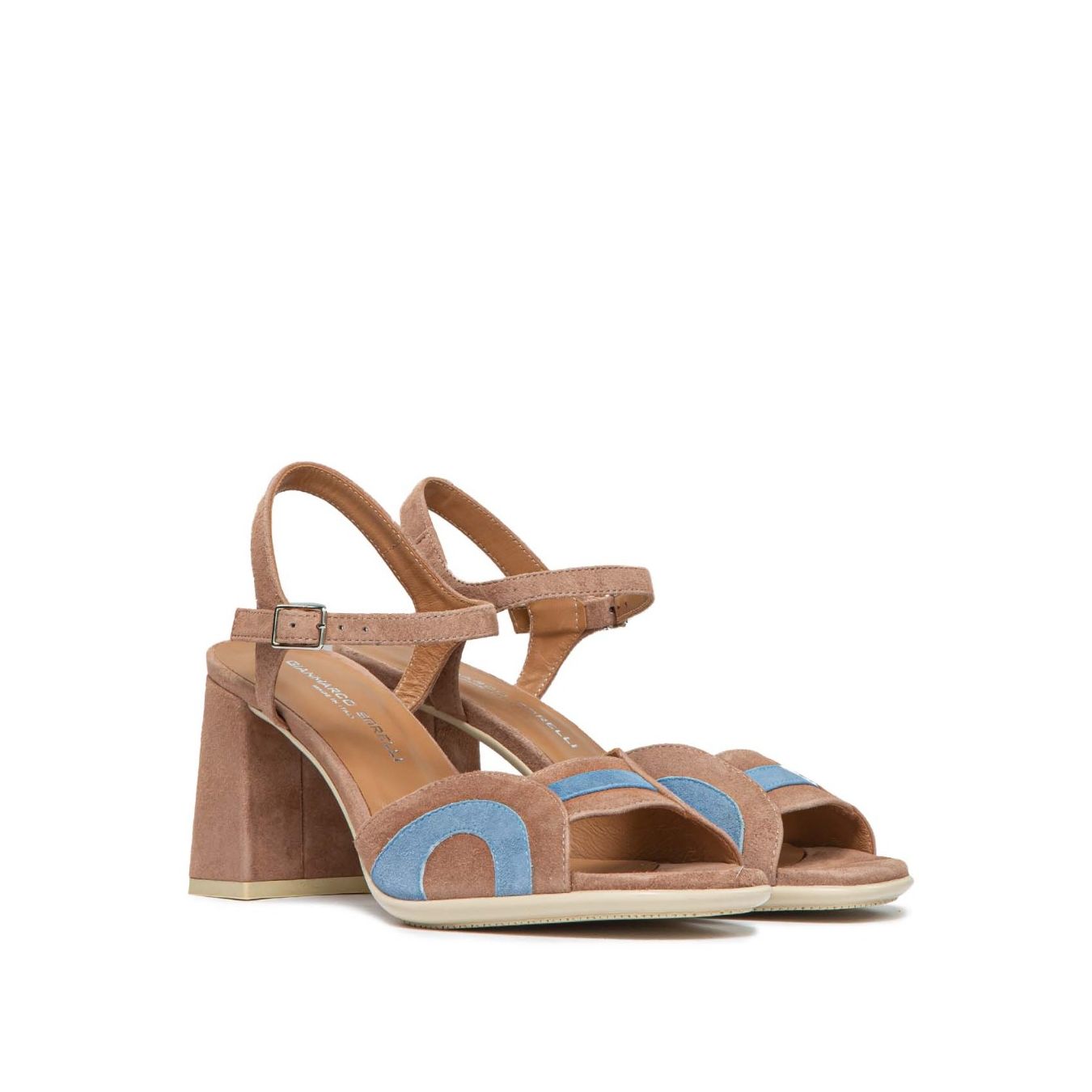 sandali in camoscio FLEA con inserti jeansgianmarco sorelli scarpe con tacco