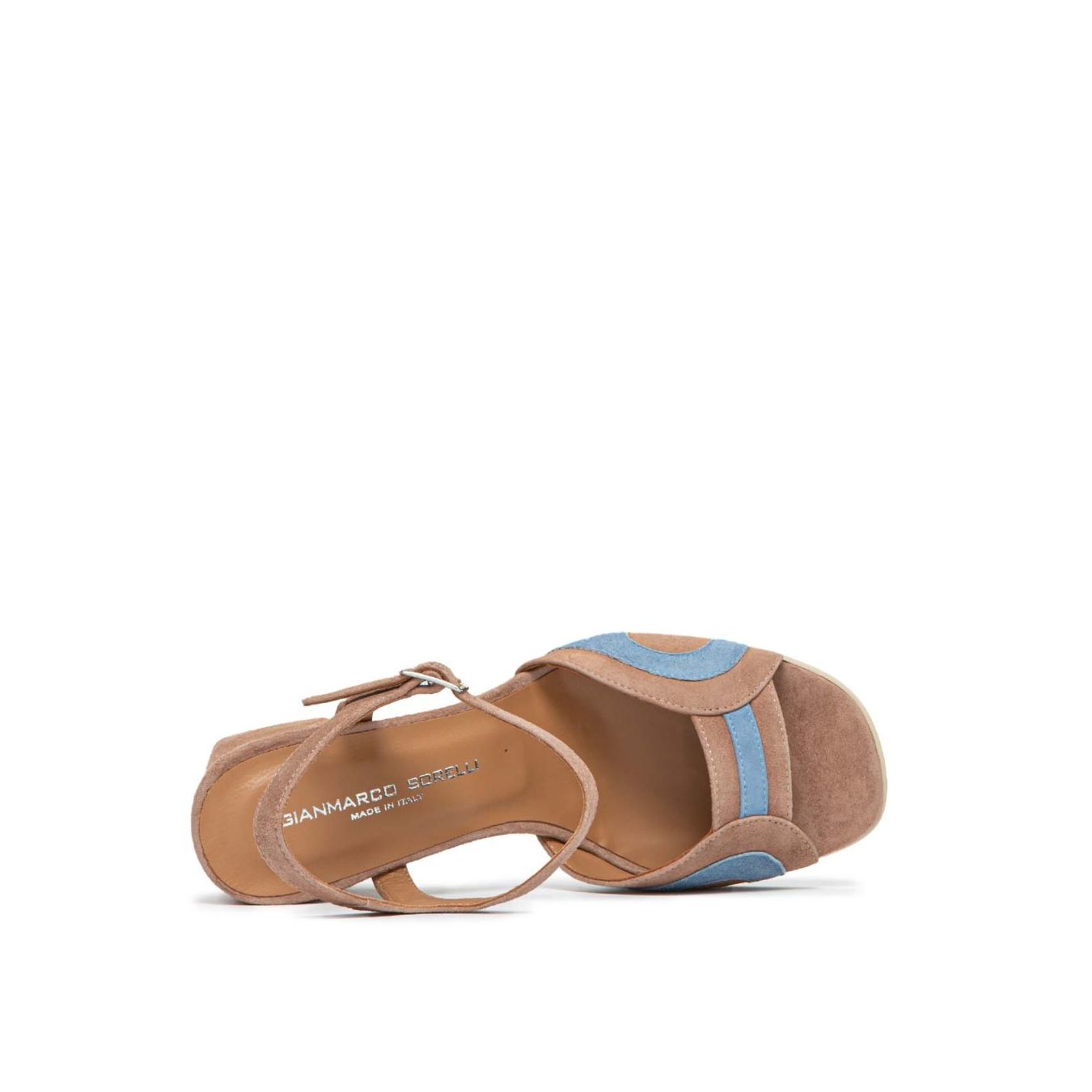 sandali in camoscio FLEA con inserti jeansgianmarco sorelli sopra