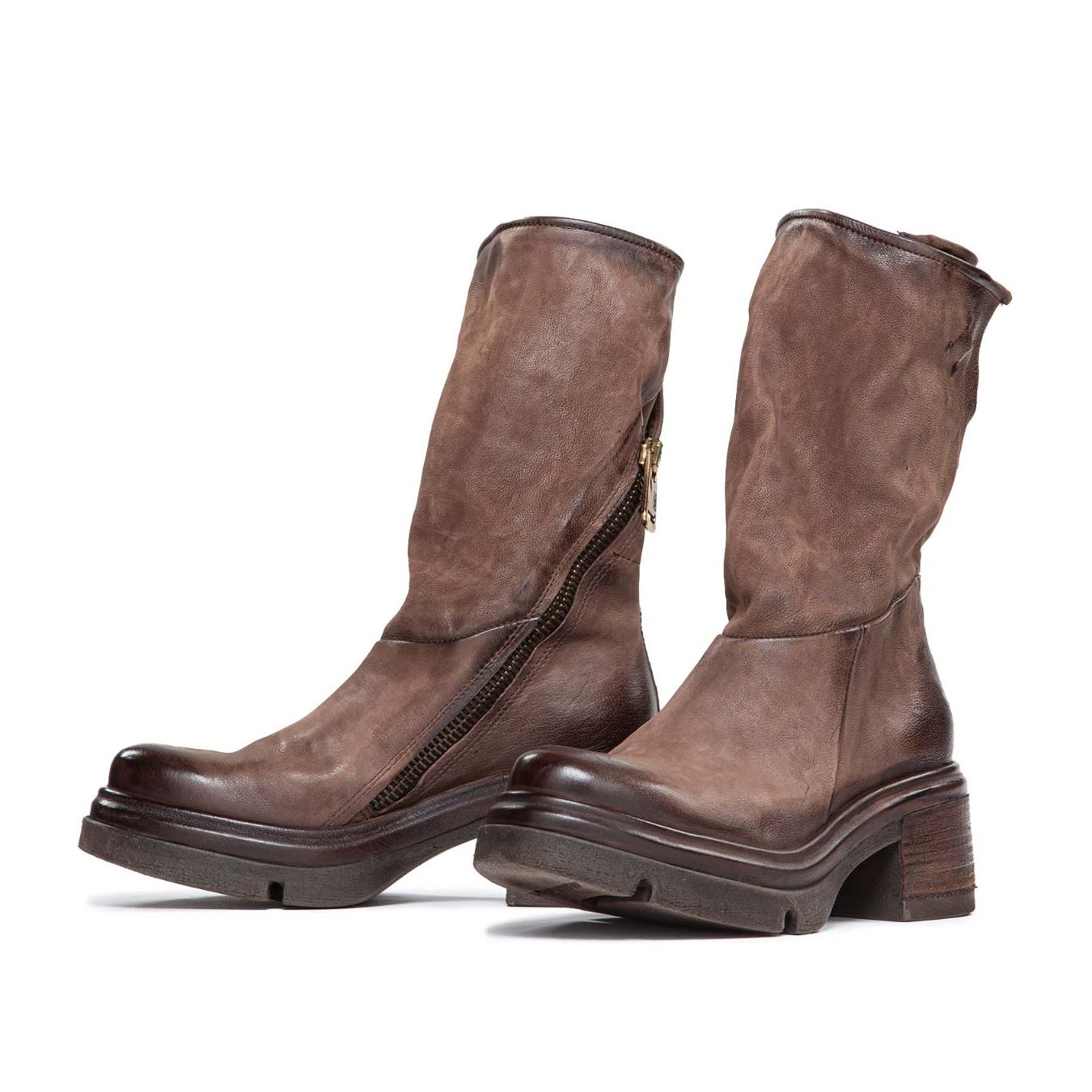 stivaletto as98 pelle marrone