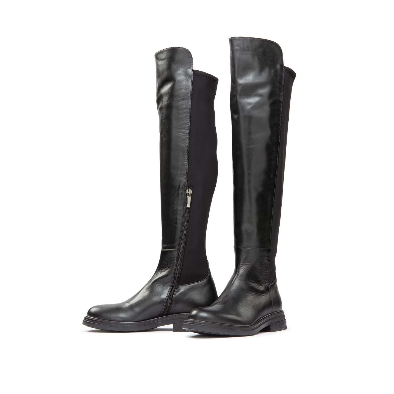 stivale pelle nera cuissard