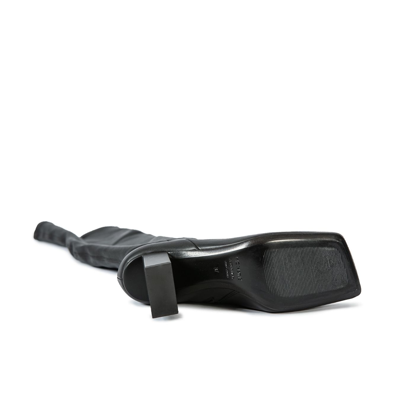 stivale tacco scultura in pelle nera  suola