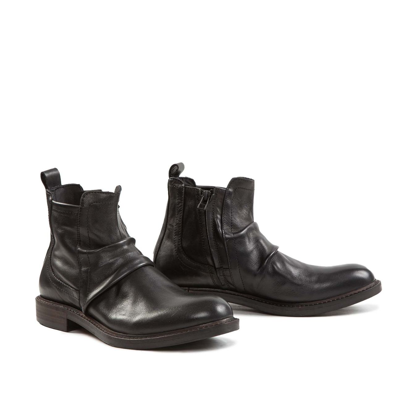stivaletti BEATLES in pelle nera lato