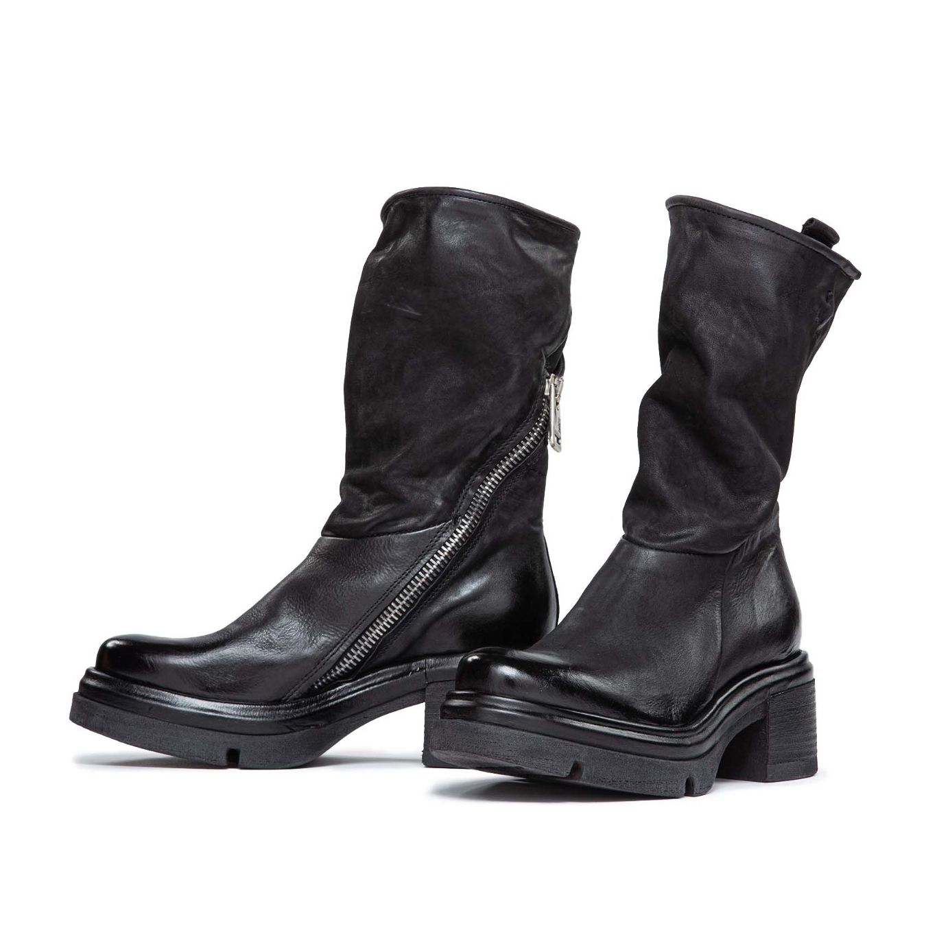 stivaletto as98 in pelle nera
