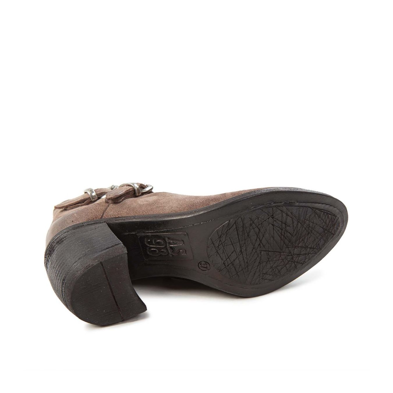 stivaletto RITHM fibbie in pelle smoke  suola