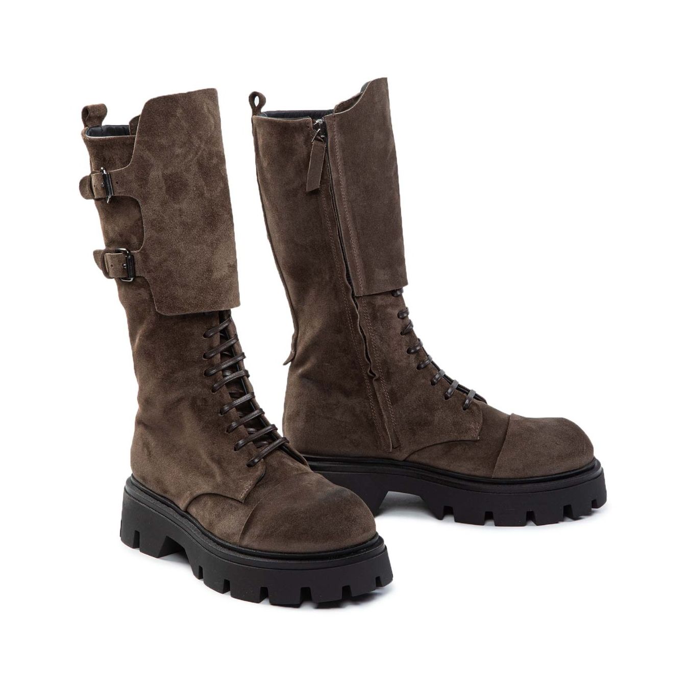 stivali anfibi in pelle fango lato