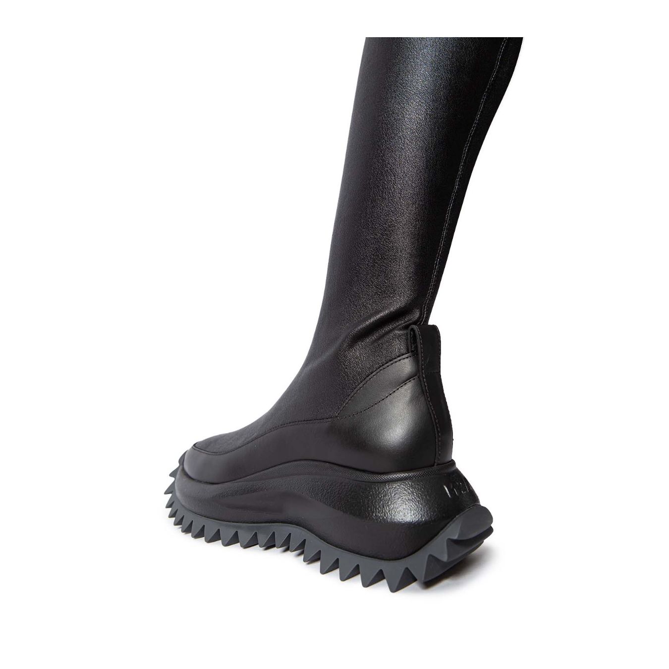 vic matie stivali cuissard con fondo sneakers in pelle nera 