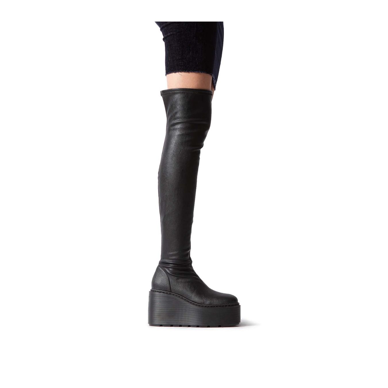 stivali cuissard con zeppa 