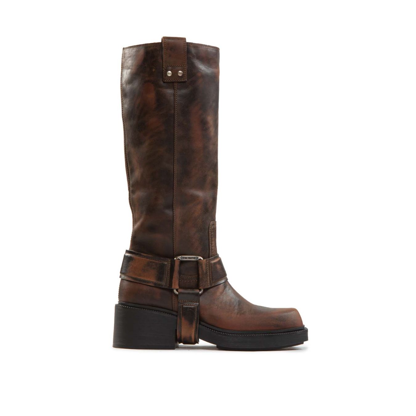 stivali in pelle marrone biscuit 