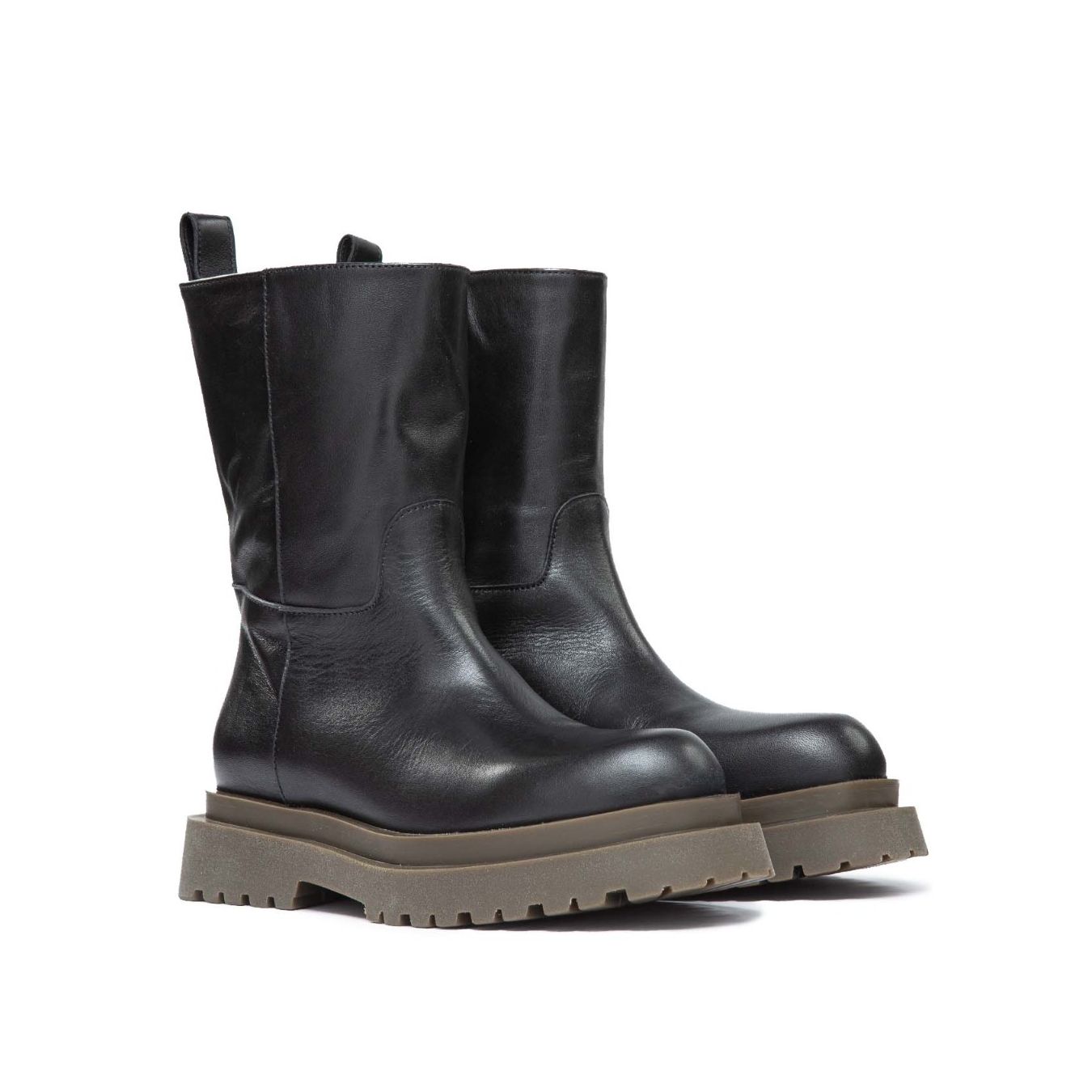 stivaletto biker pelle nera laura bellariva