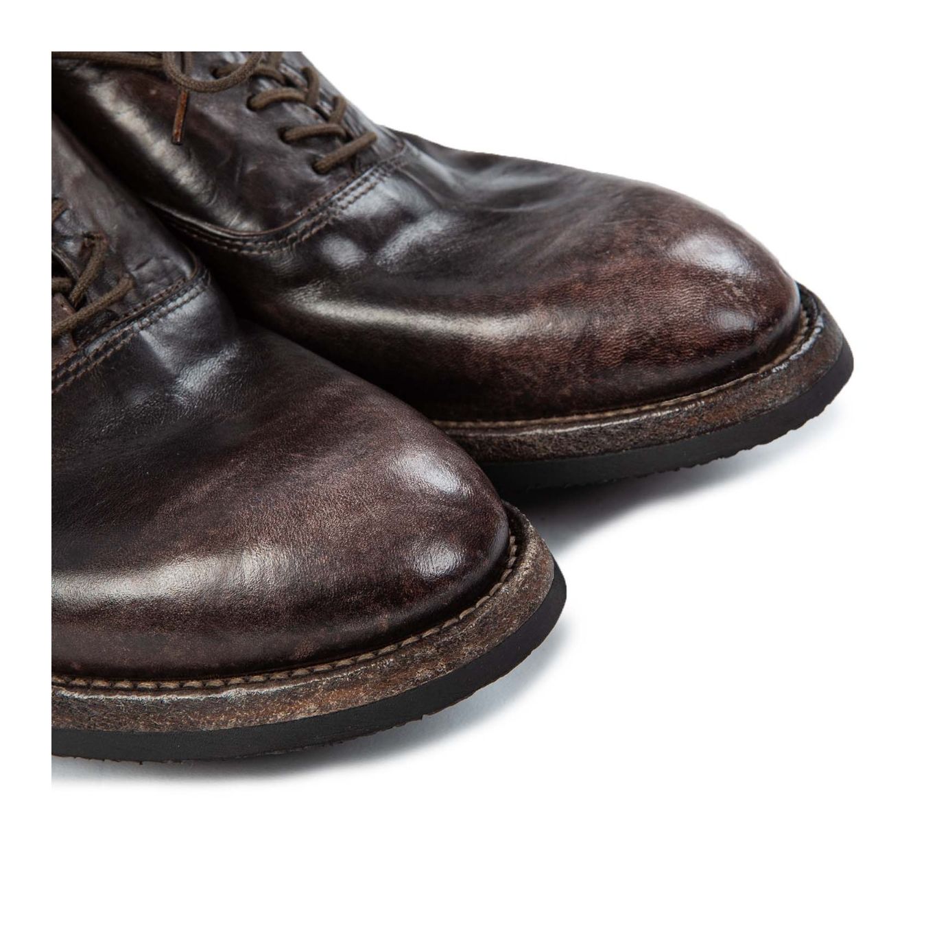 stringata HORSE in pelle marrone punta