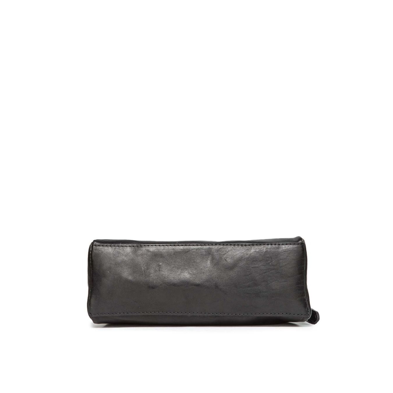 bauletto con doppio cursore in pelle nera 