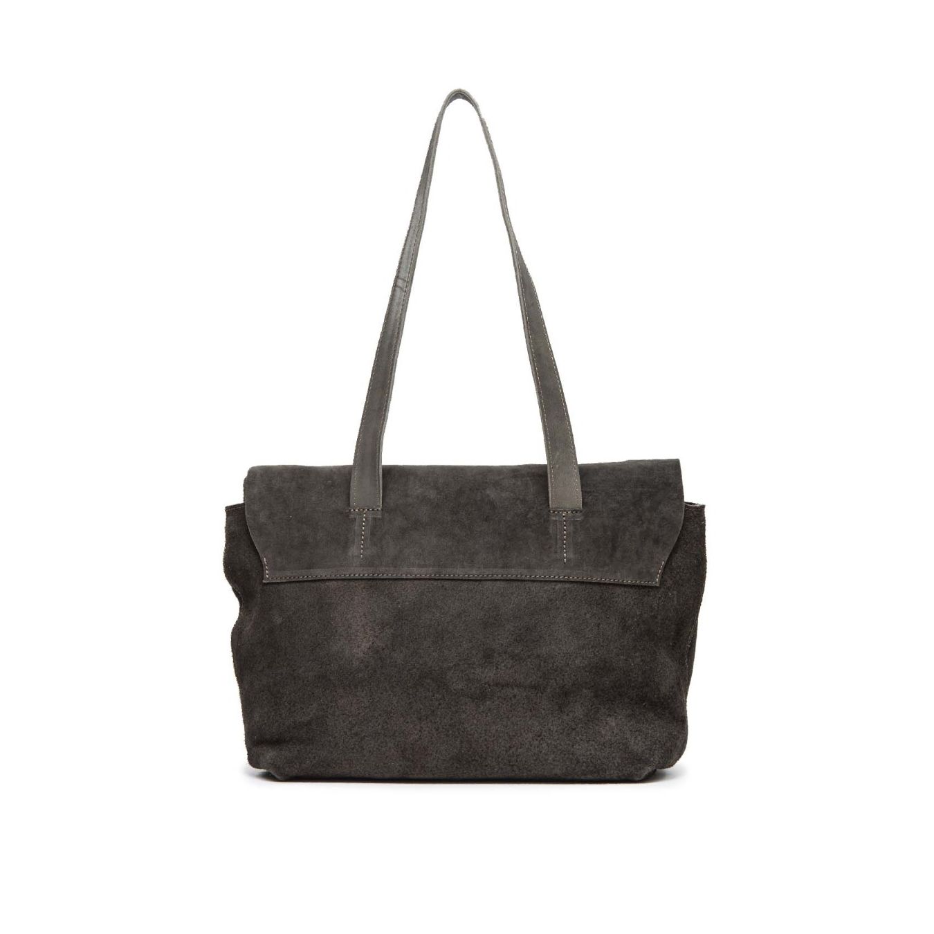 tagliovivo cartella SHOULDER L in pelle grigia  dietro