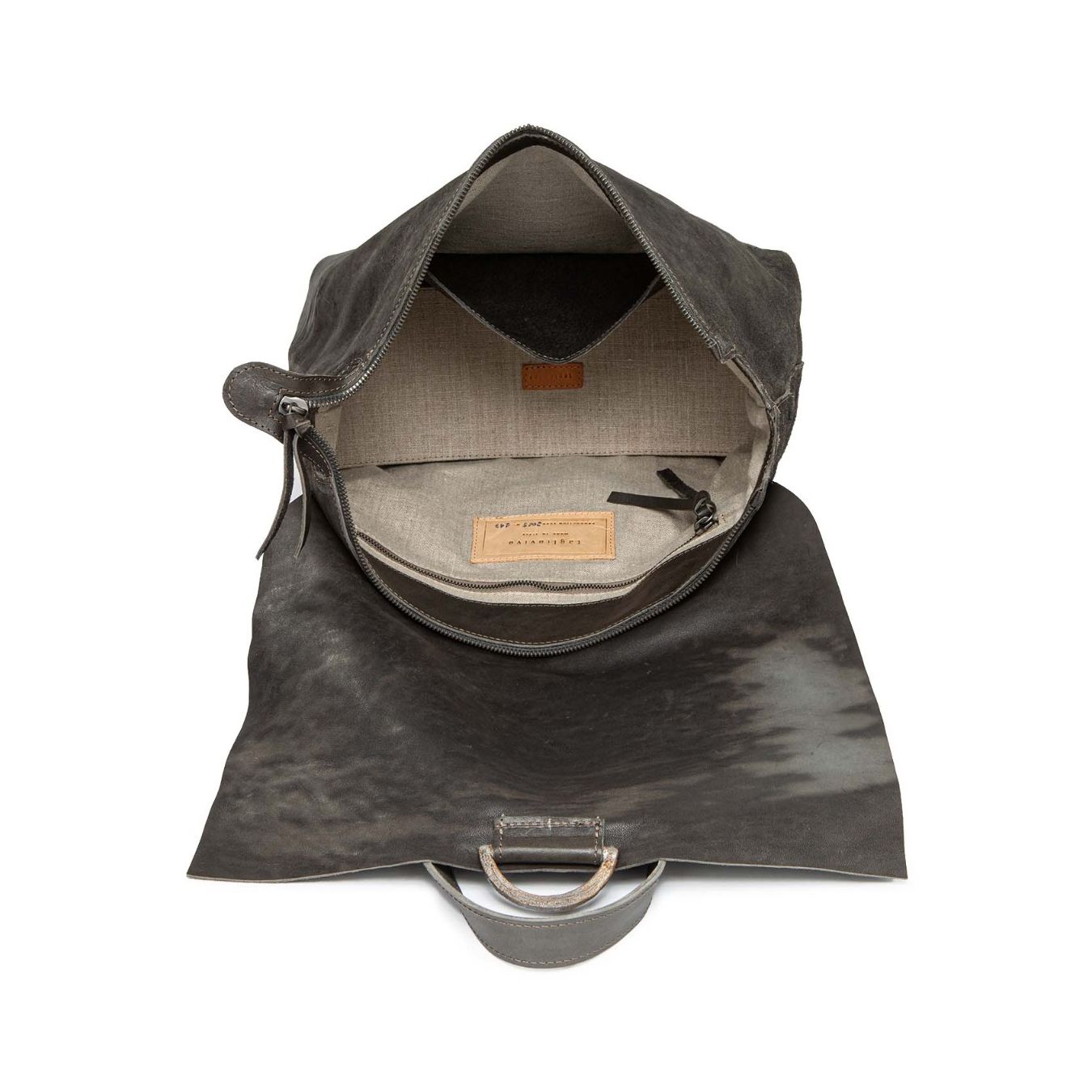 tagliovivo cartella SHOULDER L in pelle grigia interno
