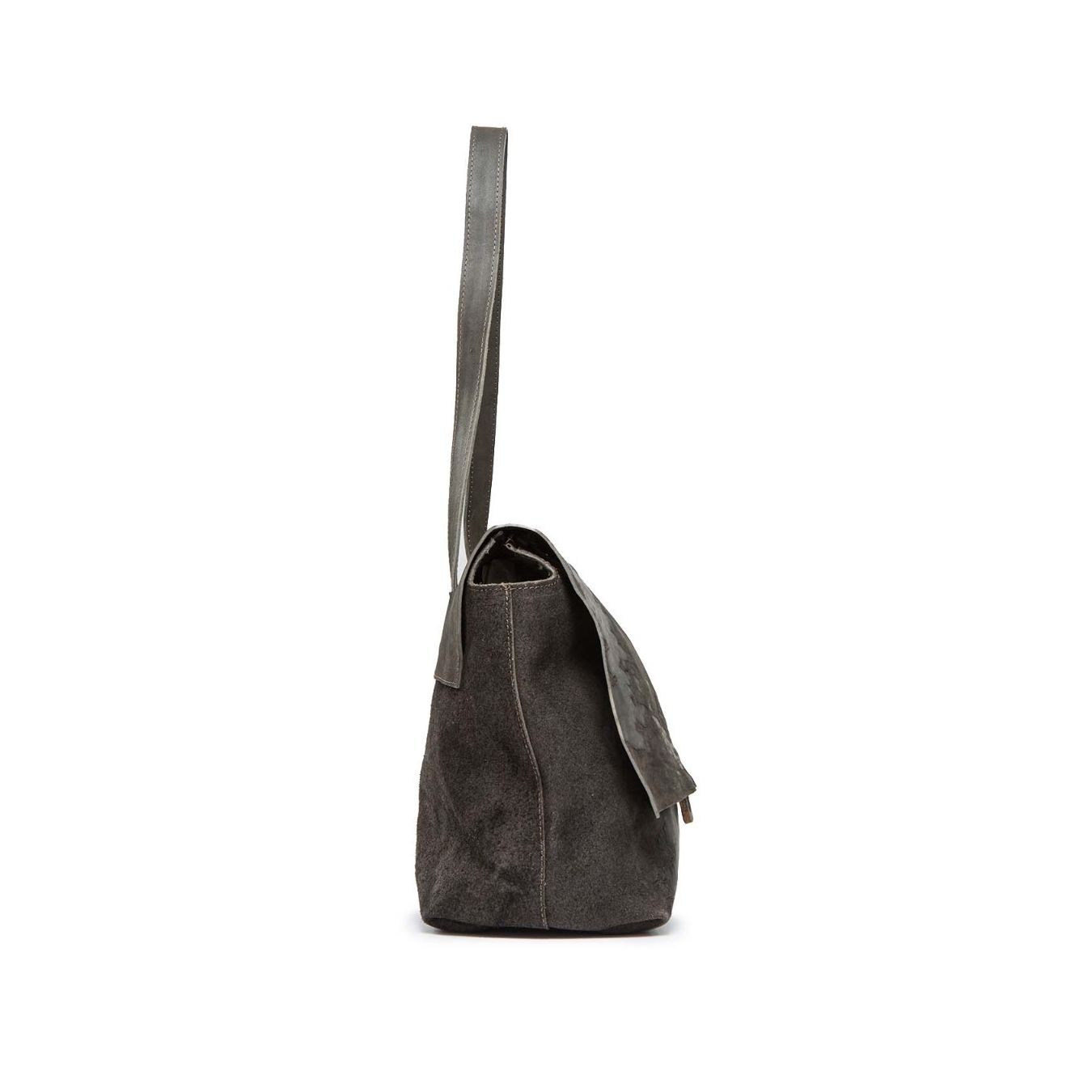 tagliovivo cartella SHOULDER L in pelle grigia  lato