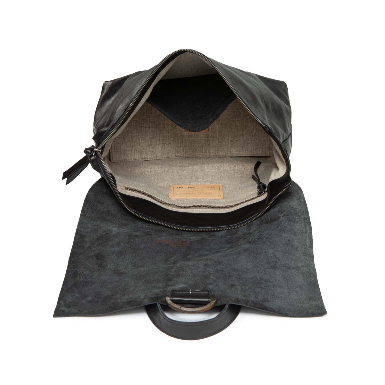 TAGLIOVIVO cartella SHOULDER L SOFT in pelle nera interno