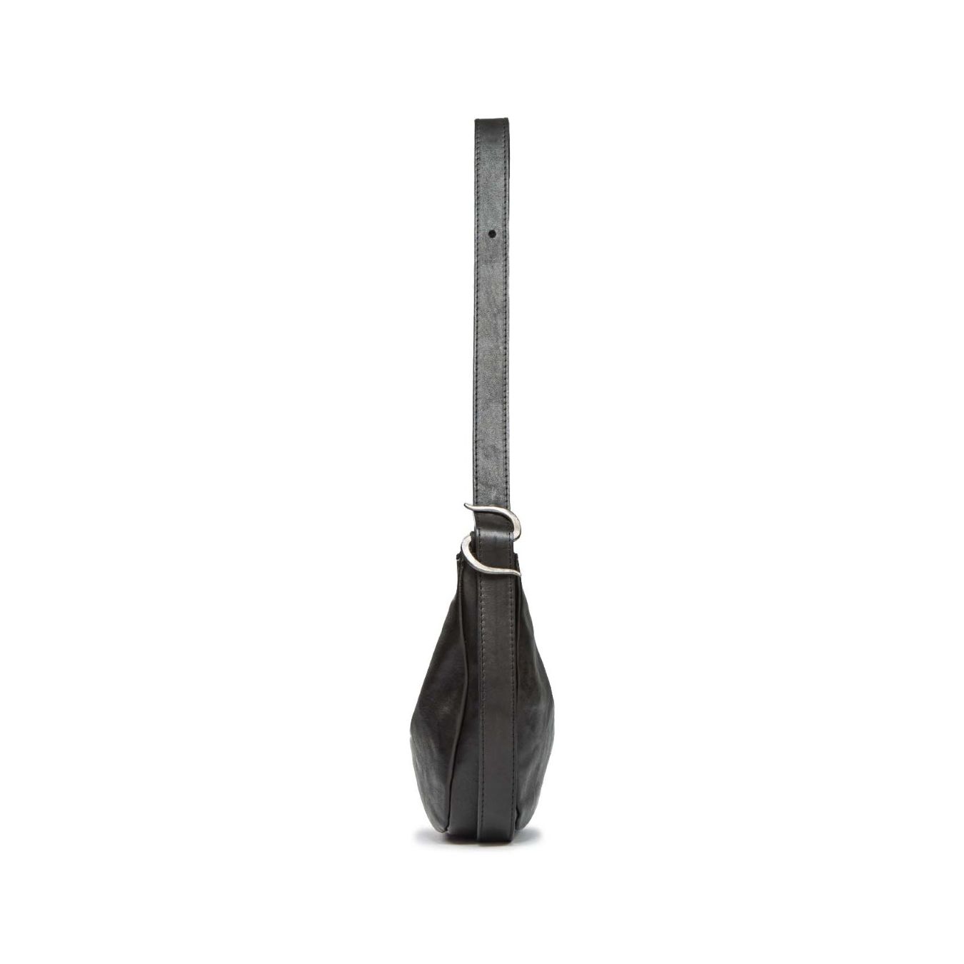 tagliovivo monospalla 90'S in pelle nera profilo