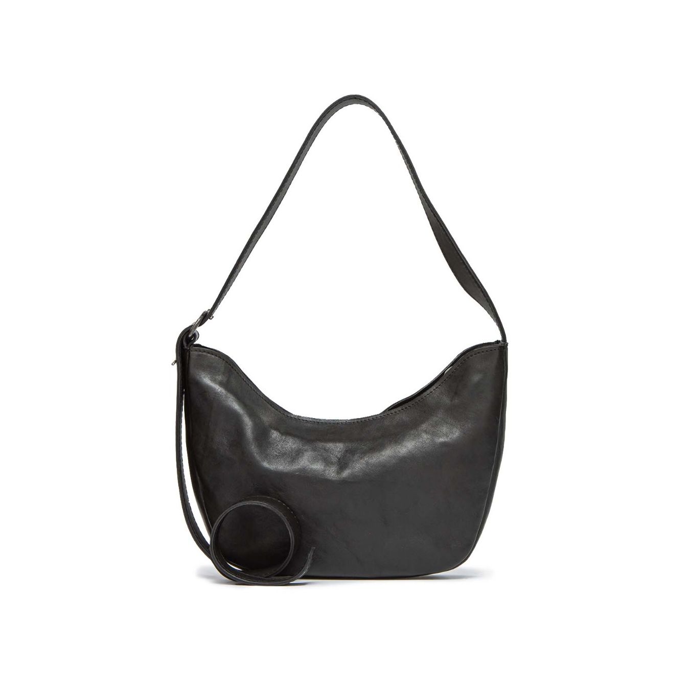 tagliovivo monospalla 90'S in pelle nera 
