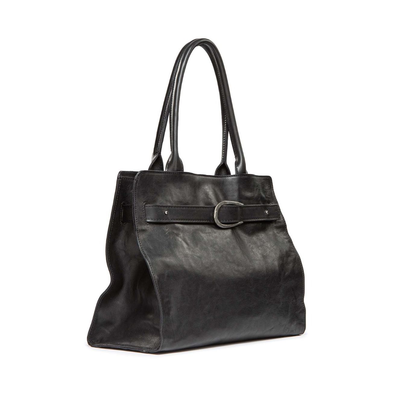tagliovivo sella L in pelle nera borsa donna