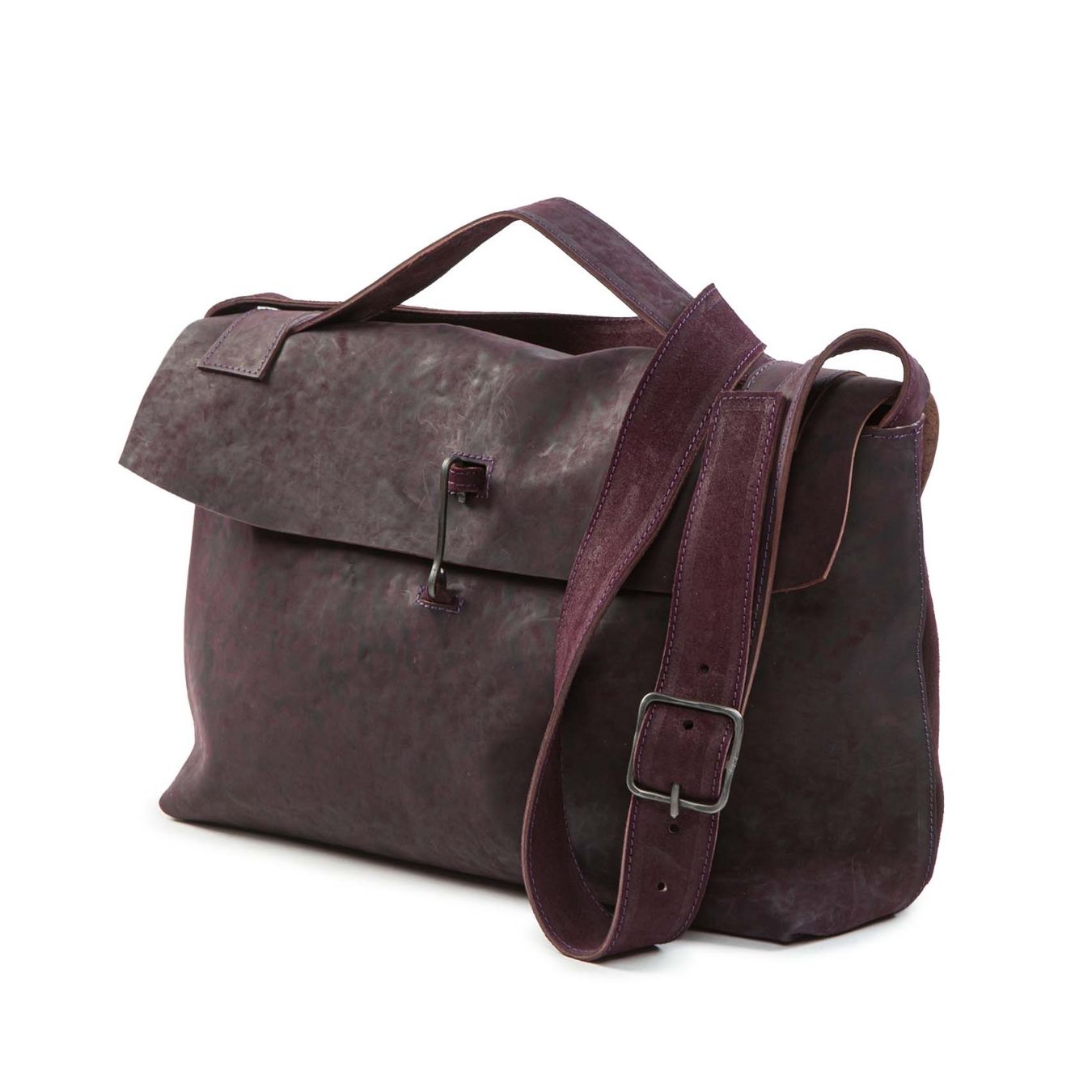 shopper DOCTOR HANDBAG in pelle viola lato
