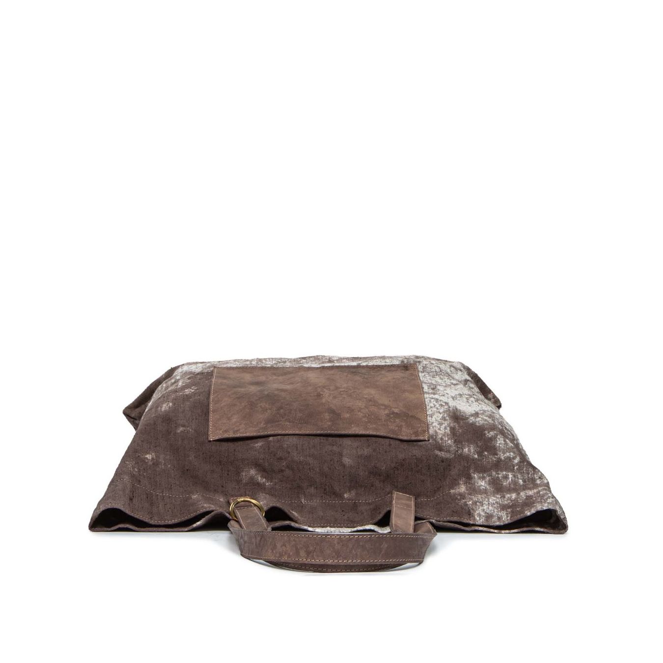 tagliovivo shopper HEMP in tessuto marrone chiusa