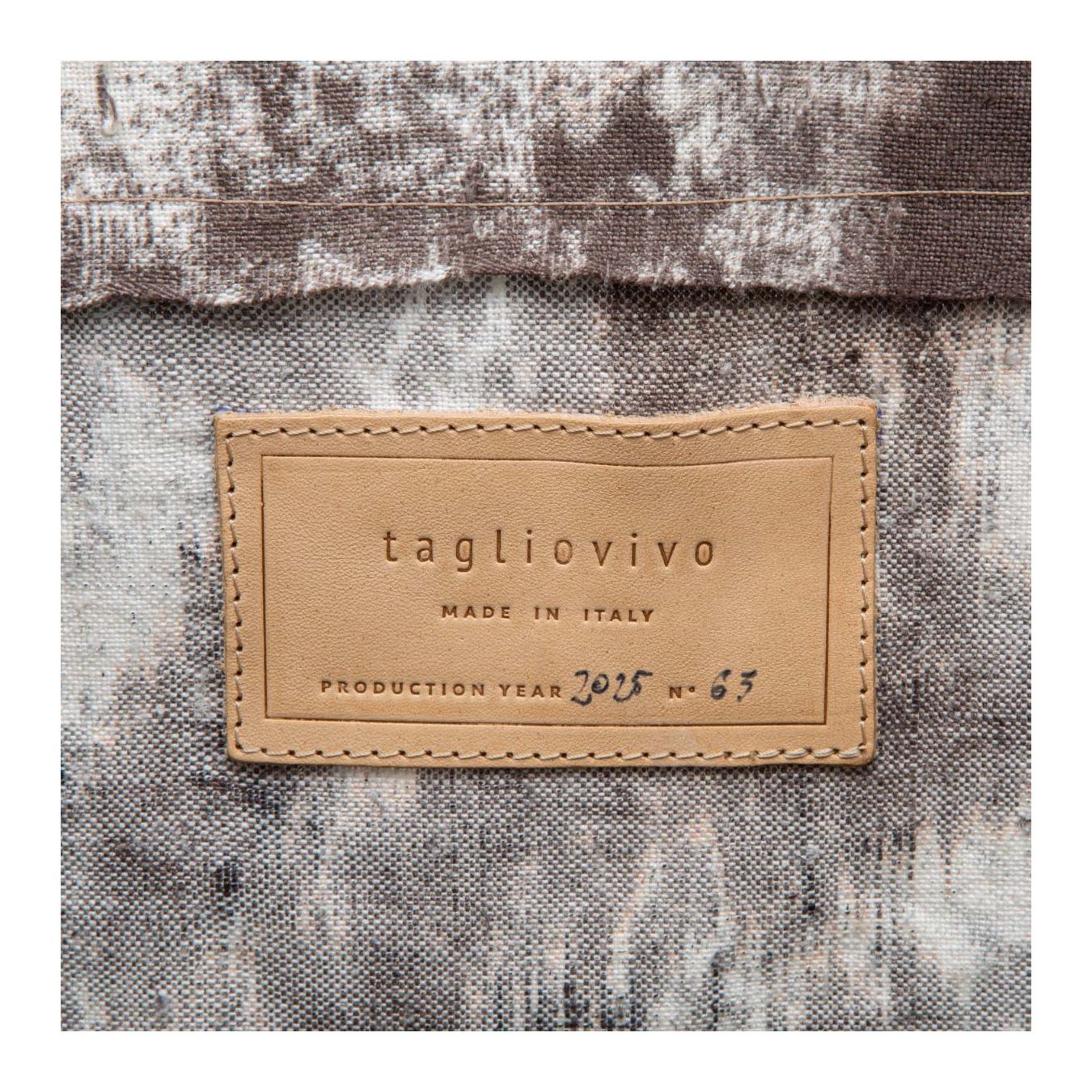 tagliovivo shopper HEMP in tessuto marrone dettagli