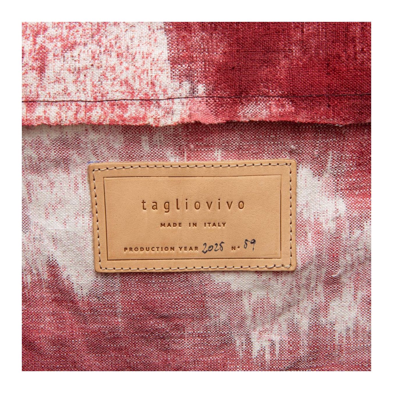 tagliovivo shopper HEMP in tessuto rosso dettagli