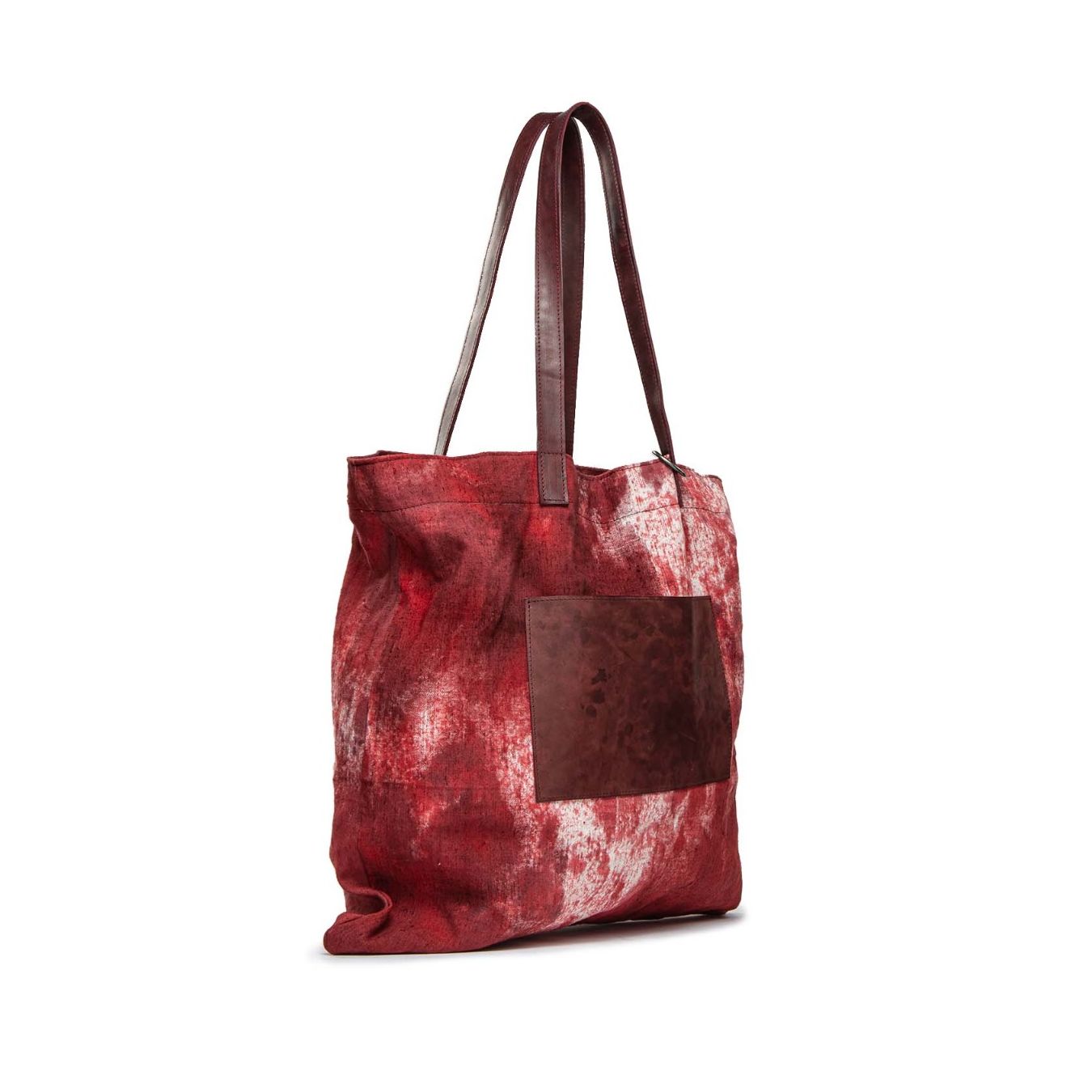 tagliovivo shopper HEMP in tessuto rosso tasca esterna