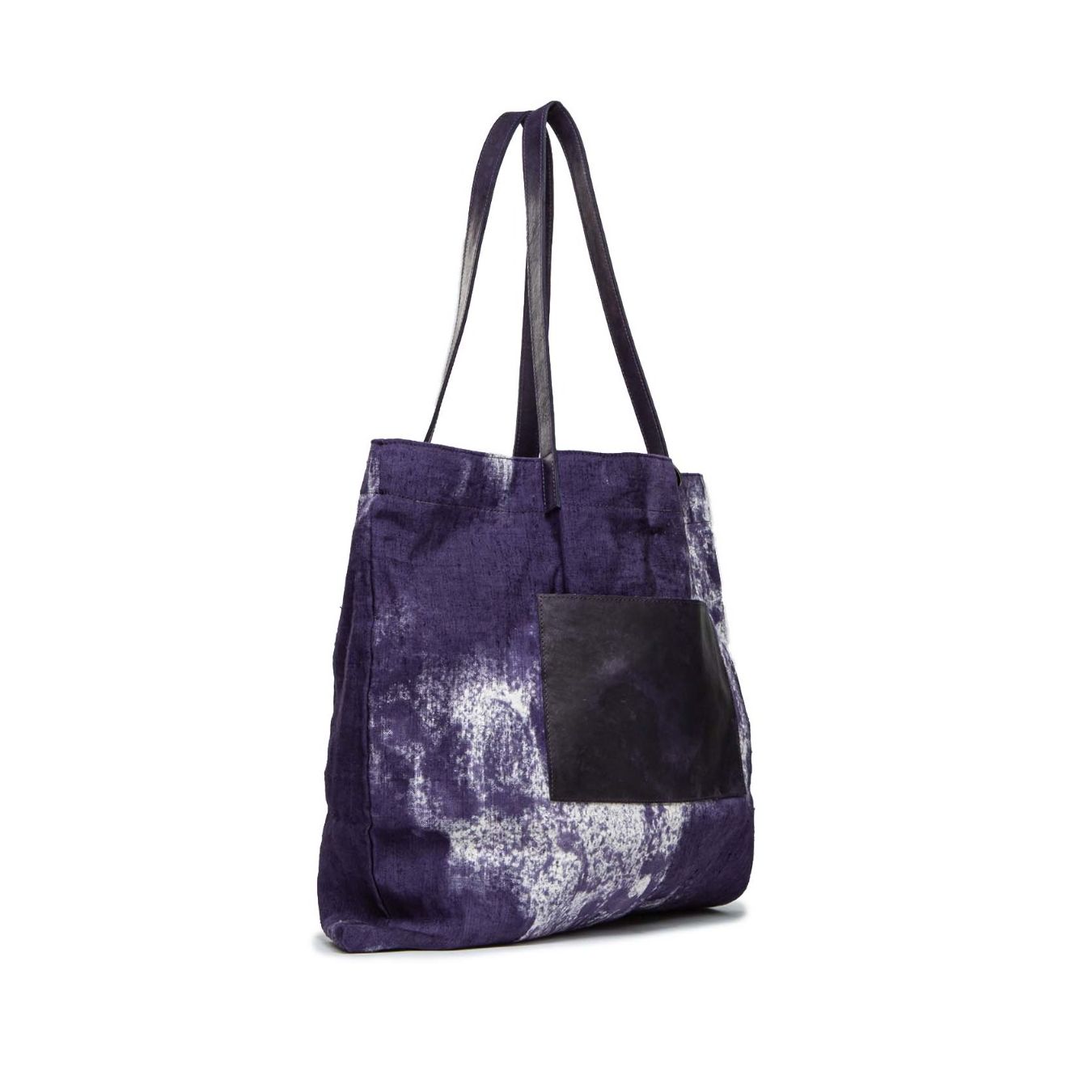 tagliovivo shopper HEMP in tessuto viola lato