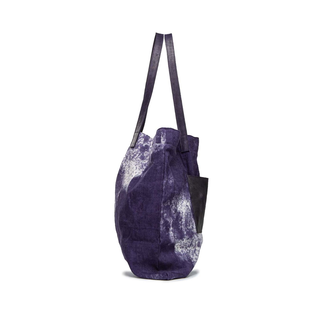 tagliovivo shopper HEMP in tessuto viola profilo