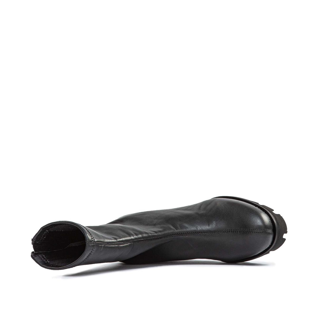 stivaletto zeppa tania ecopelle nera