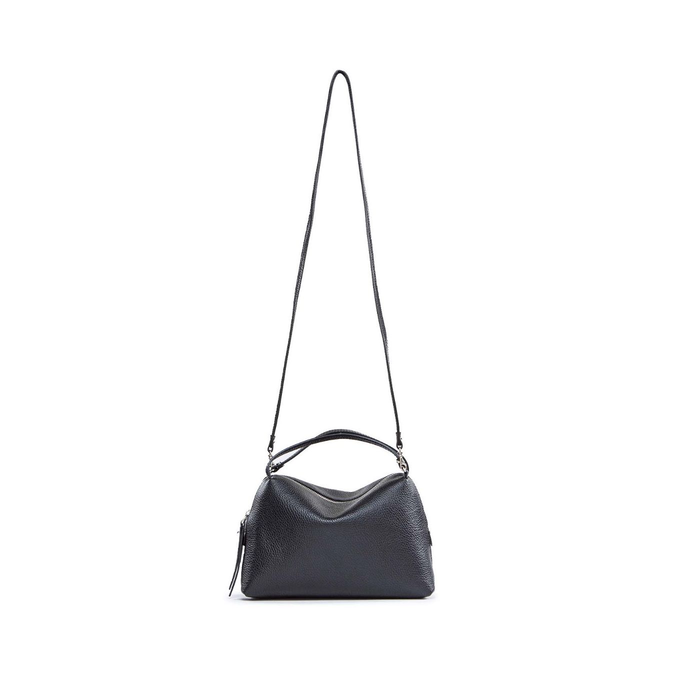 borsa a tracolla in pelle nera chiarini