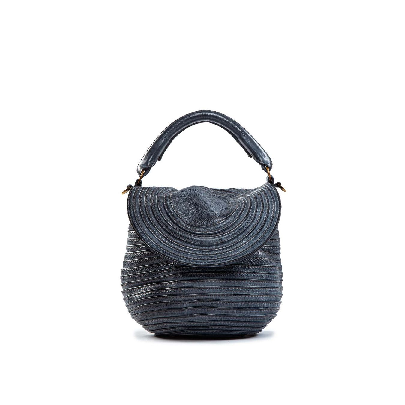 tracolla in pelle blu lavagna