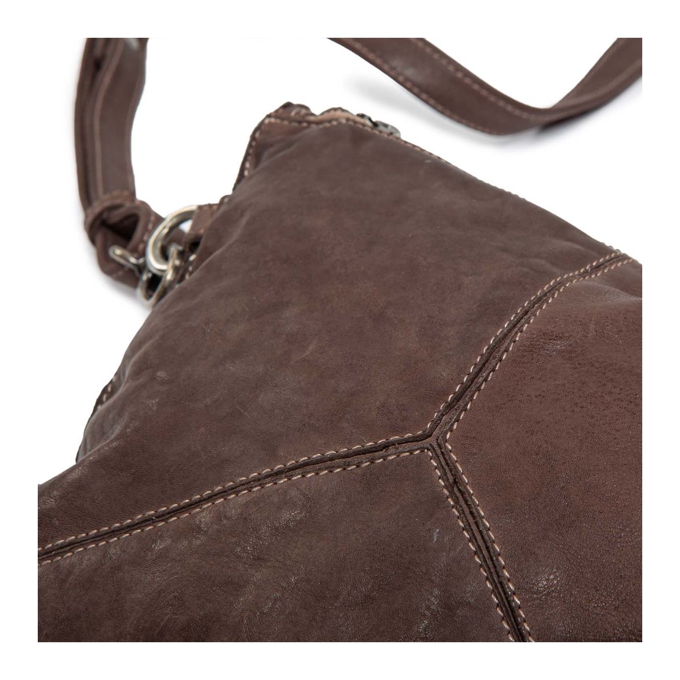 tracolla TRILLY in pelle dark taupe 101 meme dettaglio