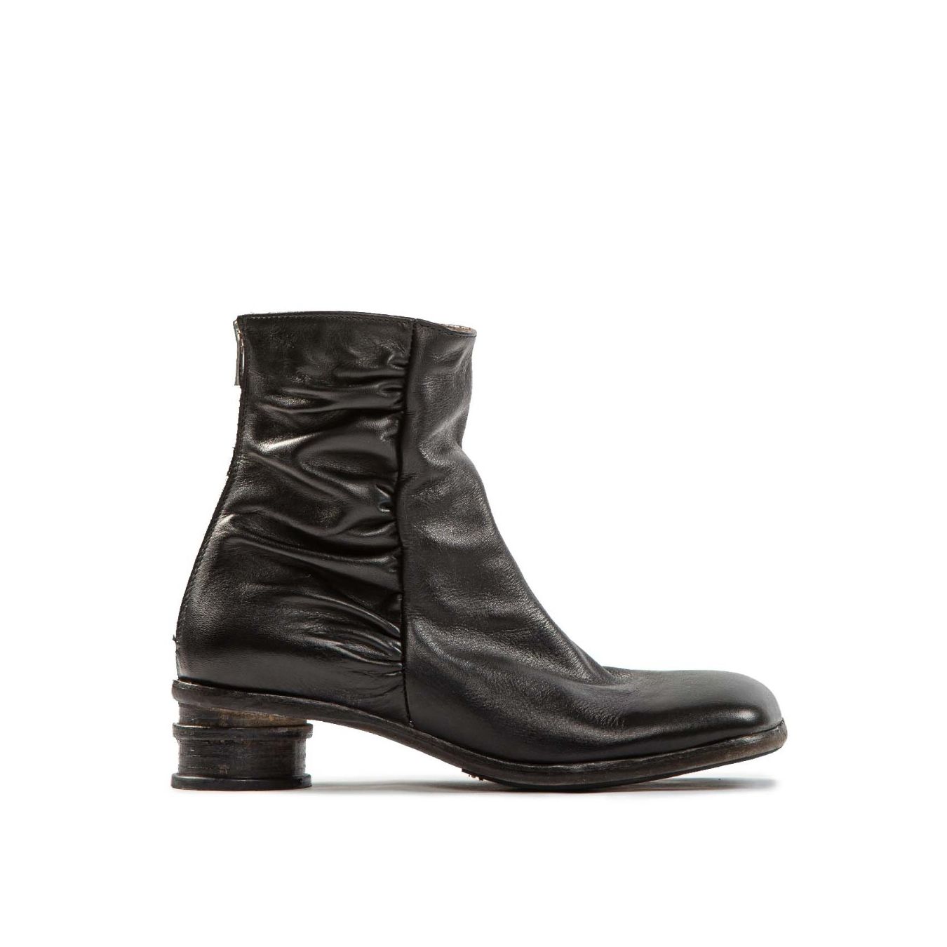 tronchetti arricciati tacco tondo nero 