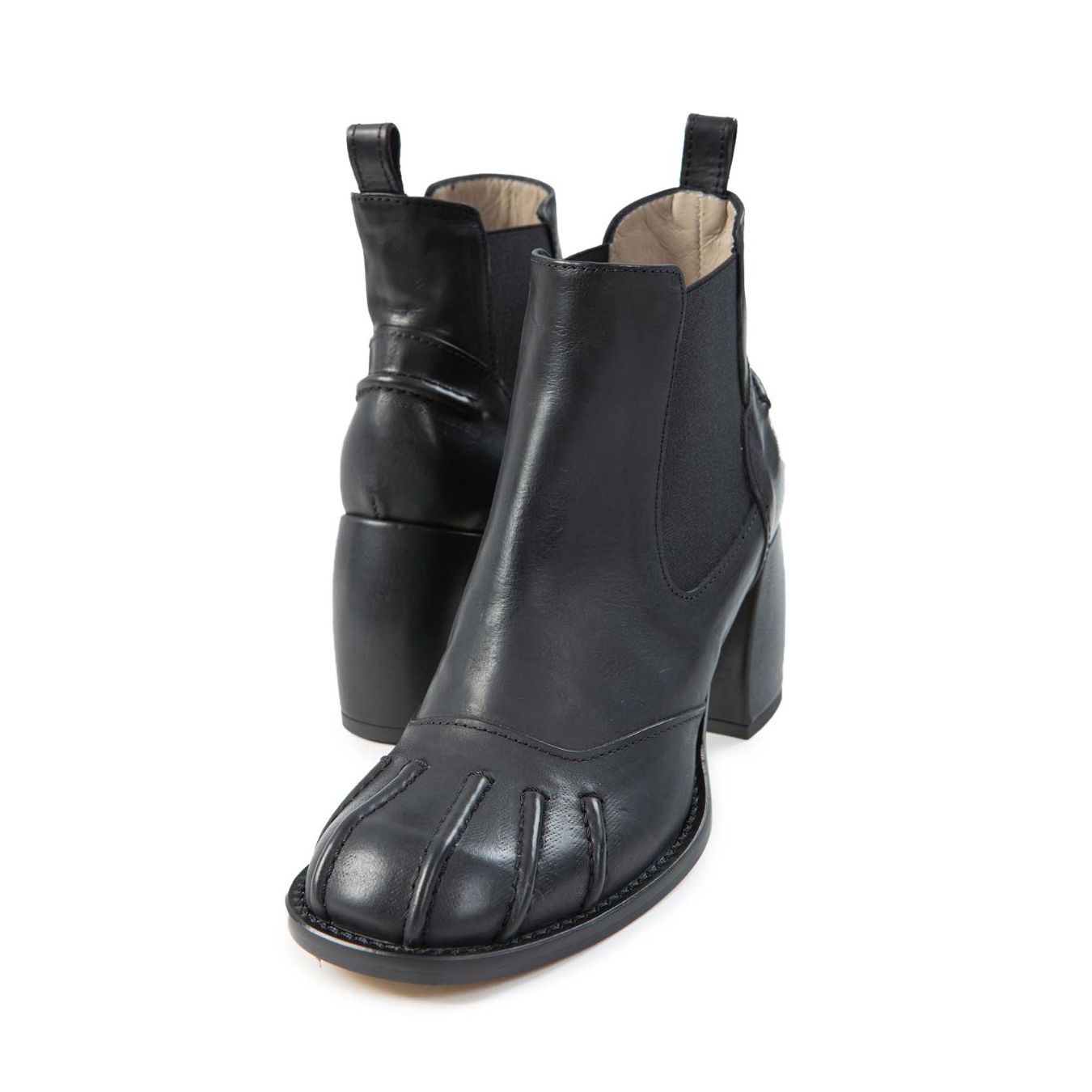 tronchetti beatles in pelle nera malloni