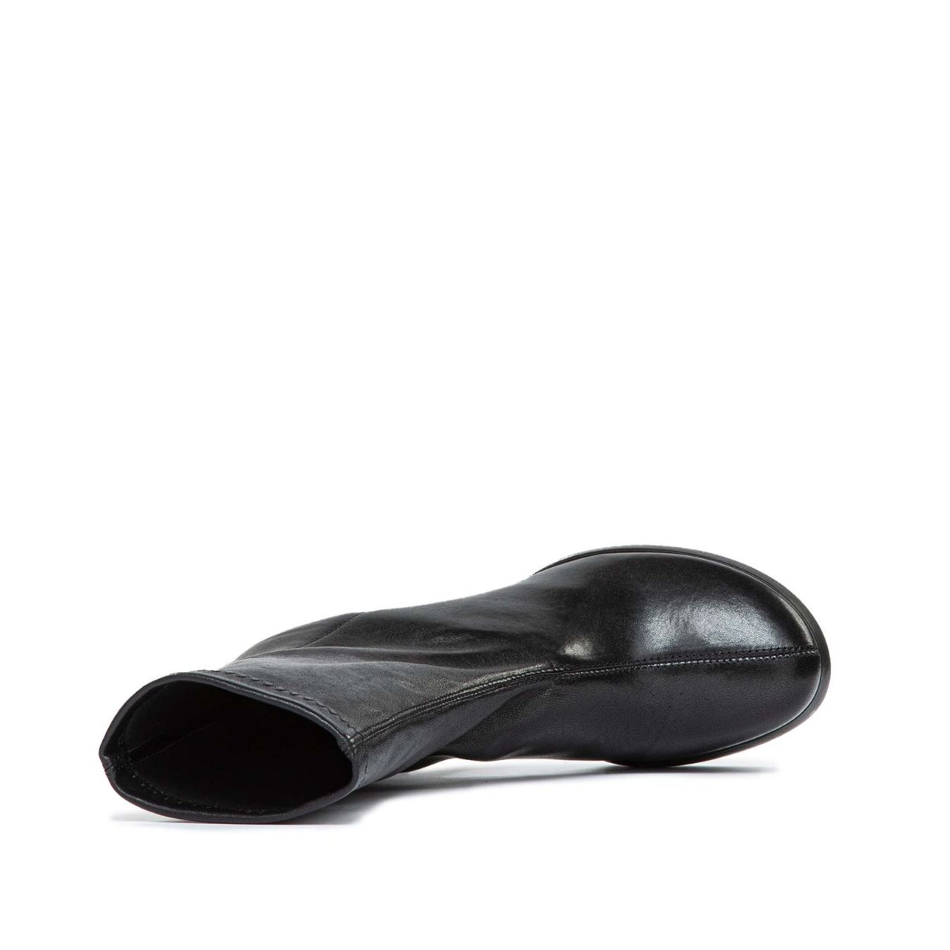 stivaletto in pelle nera stretch