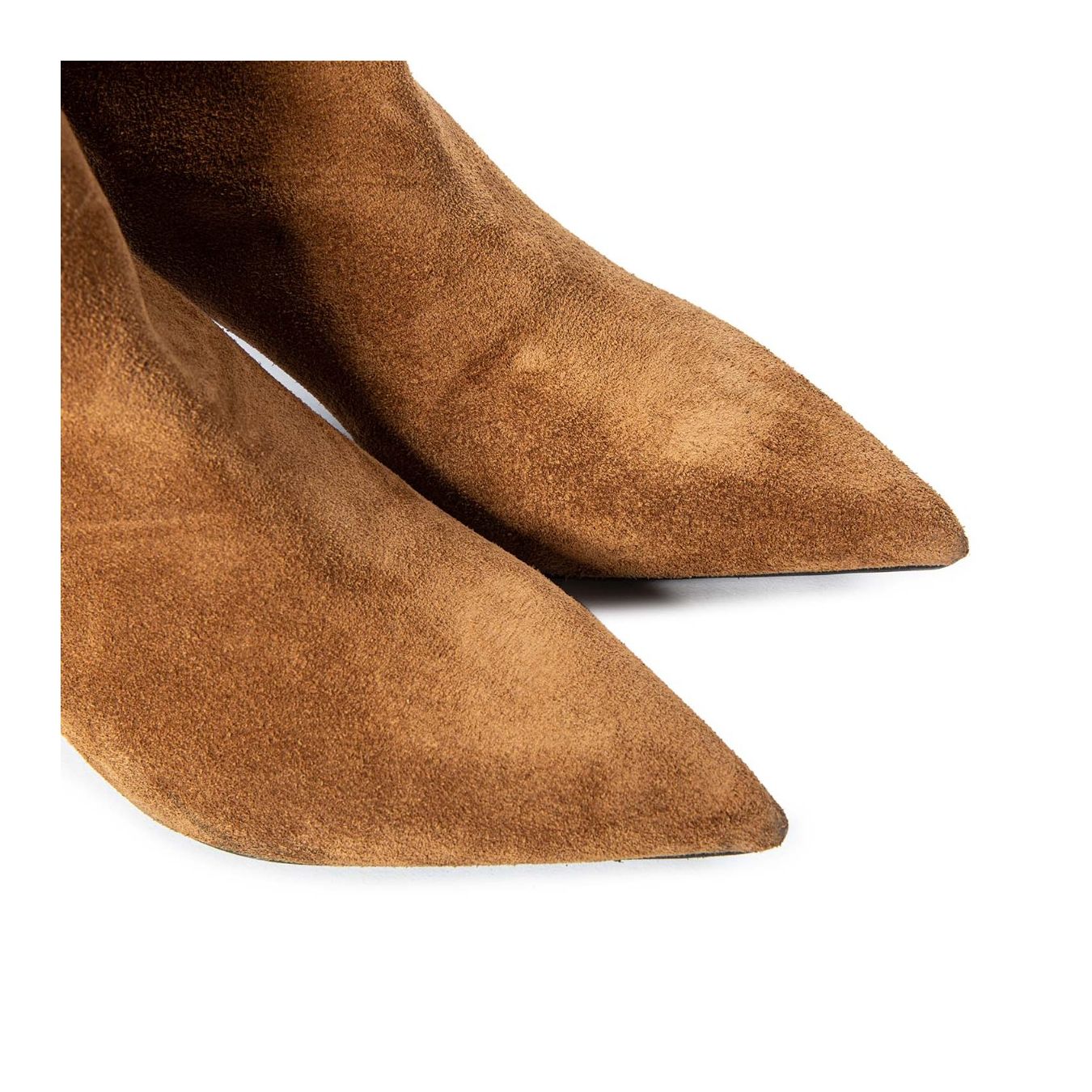 tronchetti tacco stiletto in camoscio beige  punta