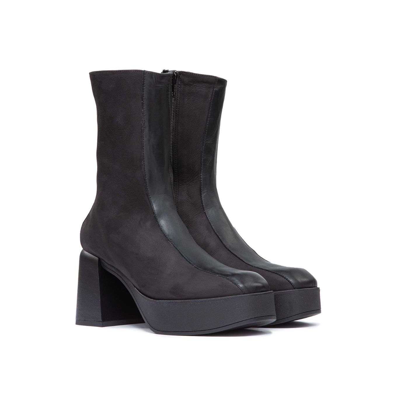 stivaletto pelle nera stretch