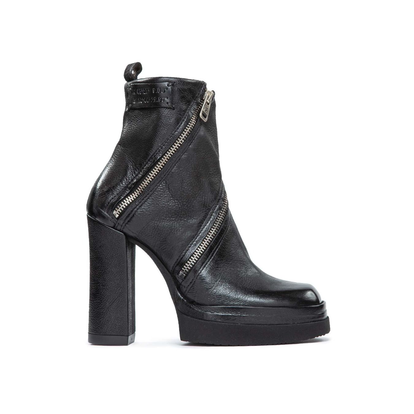 stivaletto pelle nera as98