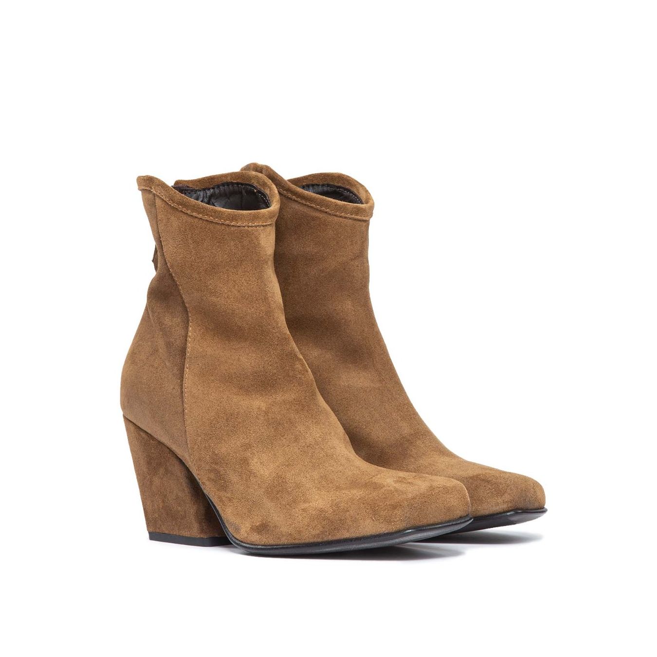stivaletto in camoscio beige