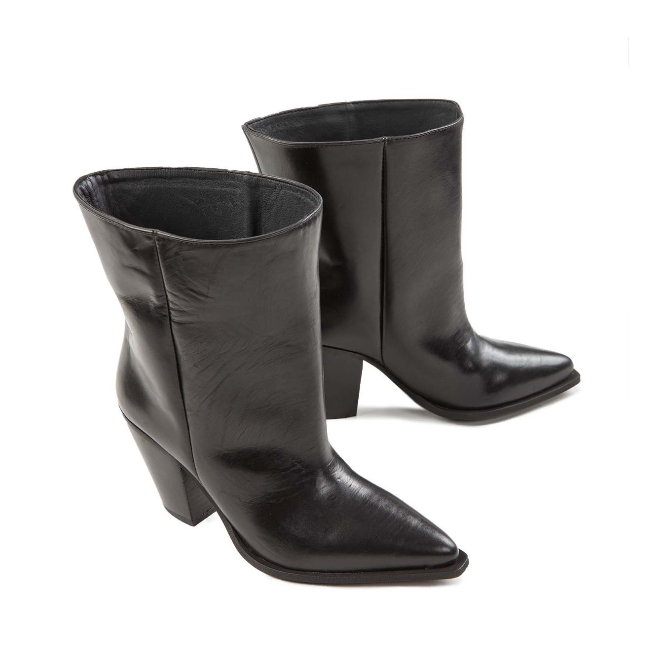 tronchetto tubo in pelle nera  sopra