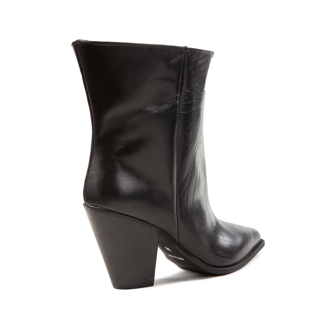 tronchetto tubo in pelle nera lato