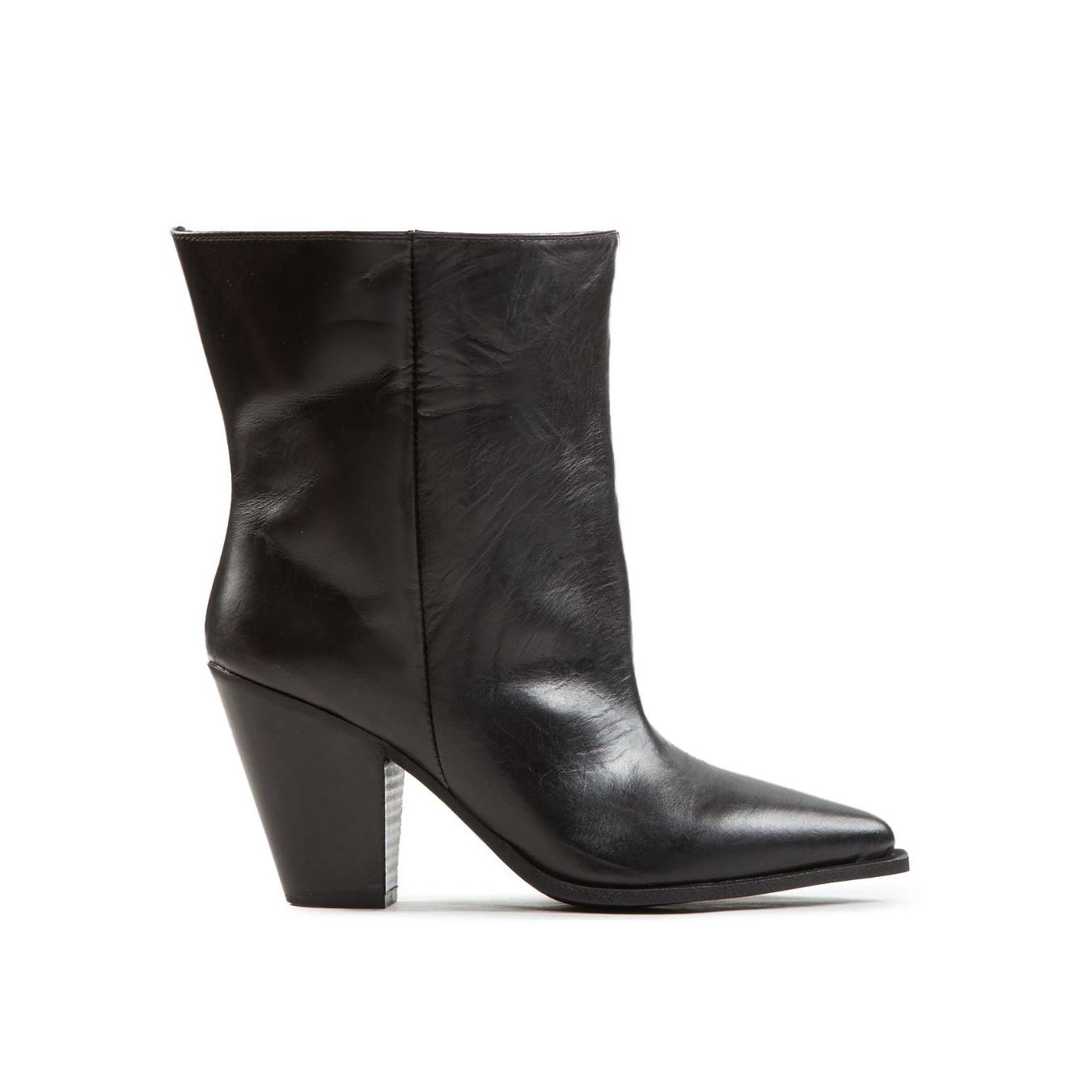 tronchetto tubo in pelle nera 