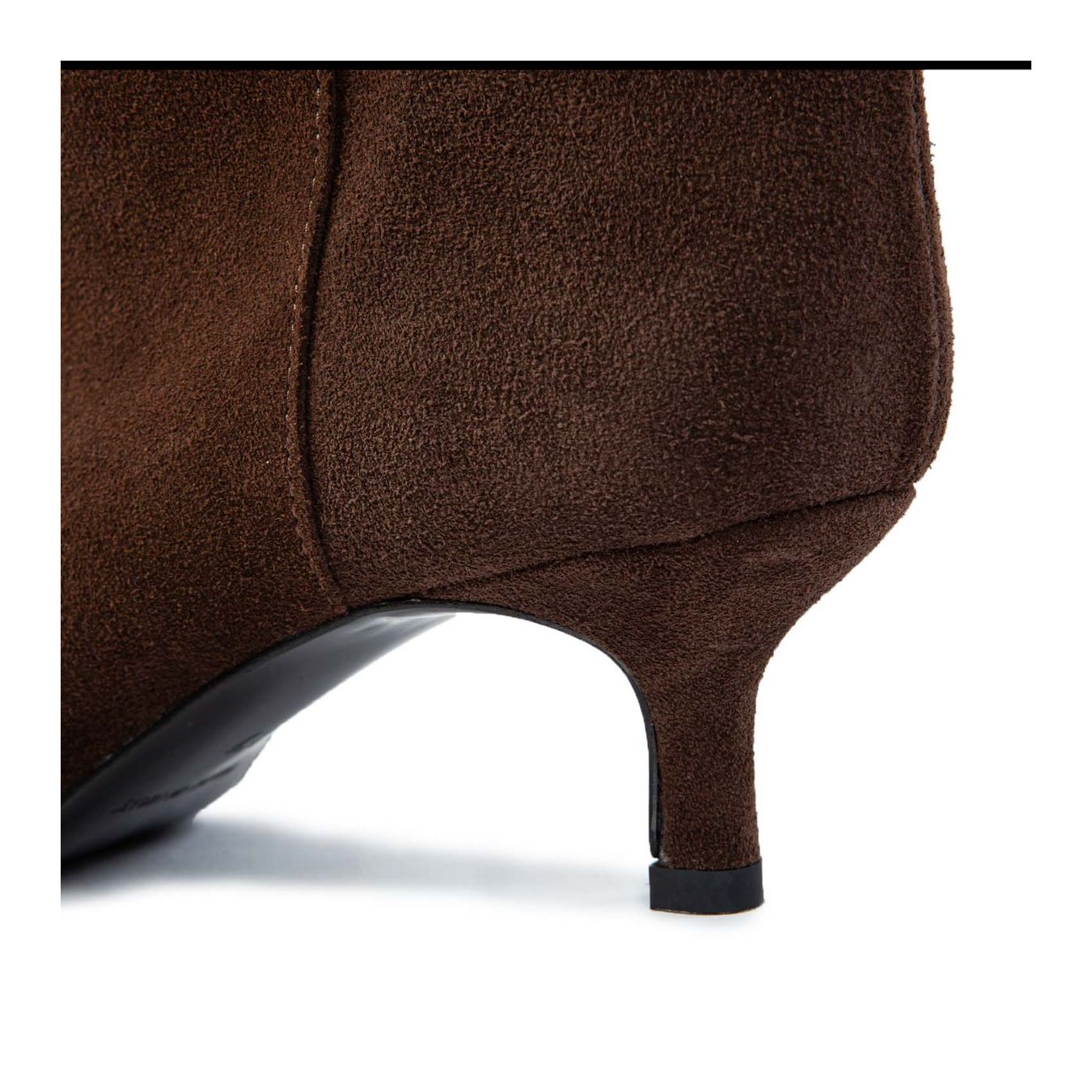 tronchetti tacco stiletto in camoscio marrone tacco